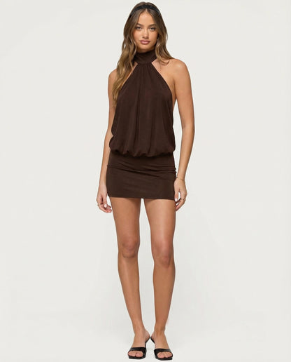 Marisa | Vestido Corto Halter Drapeado