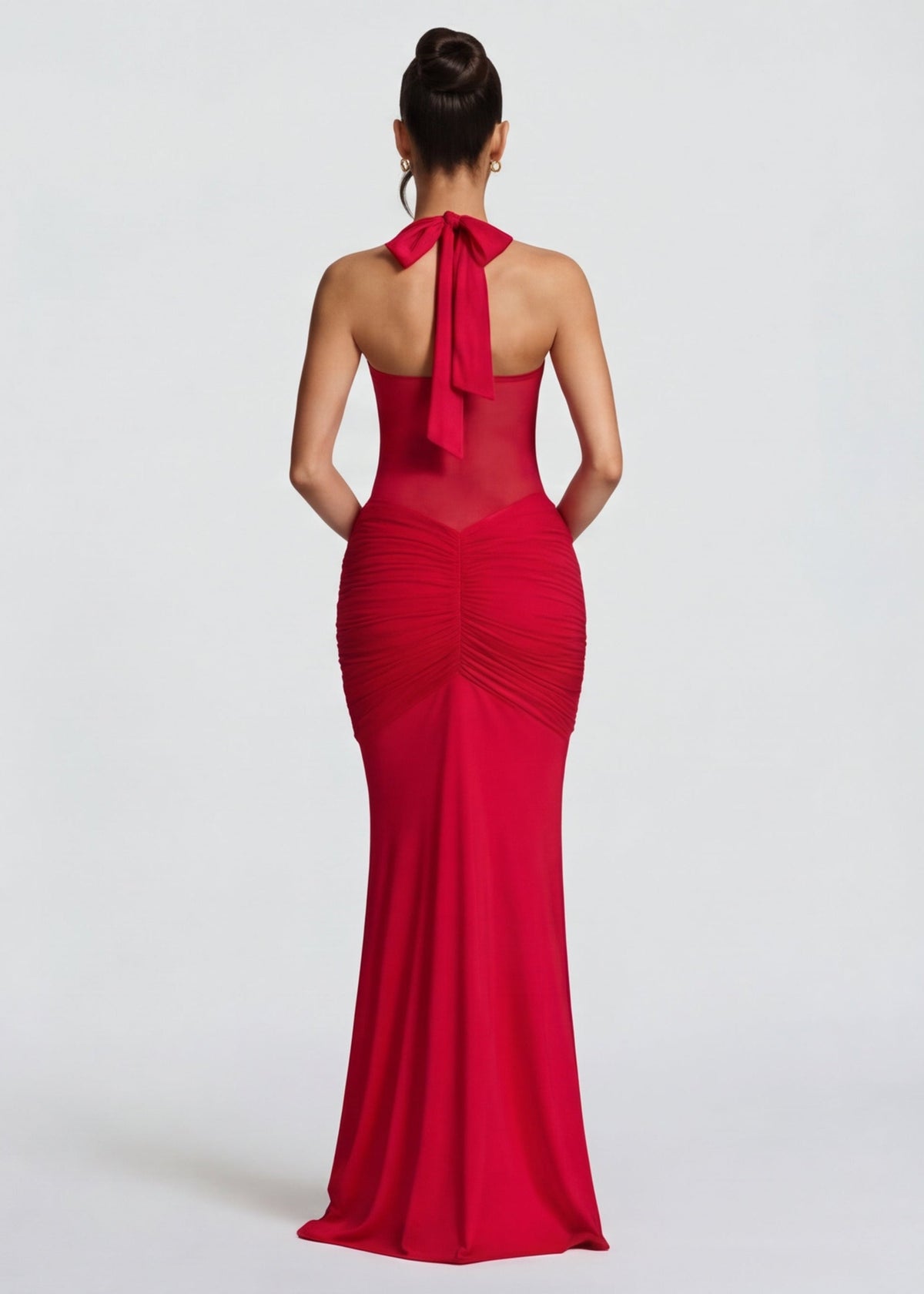 Gala | Vestido Largo Reloj de Arena con Malla