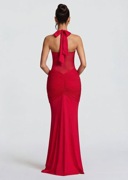 Gala | Vestido Largo Reloj de Arena con Malla