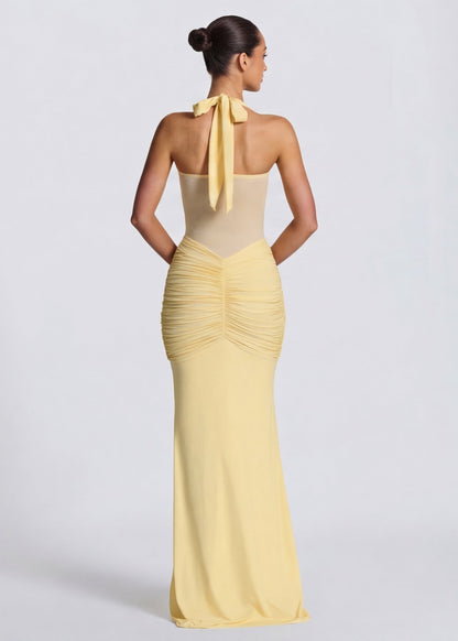Gala | Vestido Largo Reloj de Arena con Malla