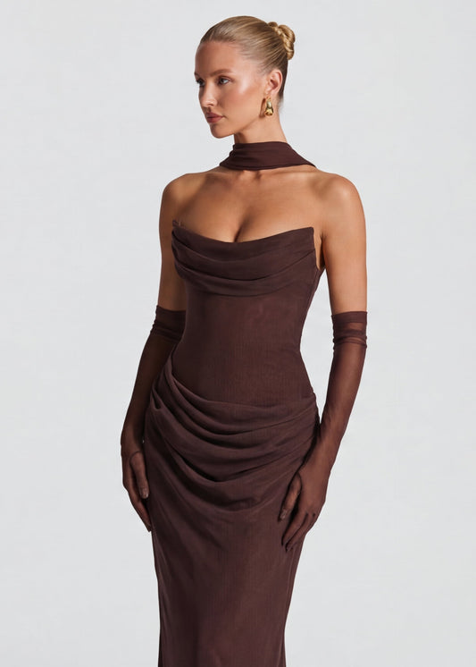Natalia | Vestido Largo Drapeado