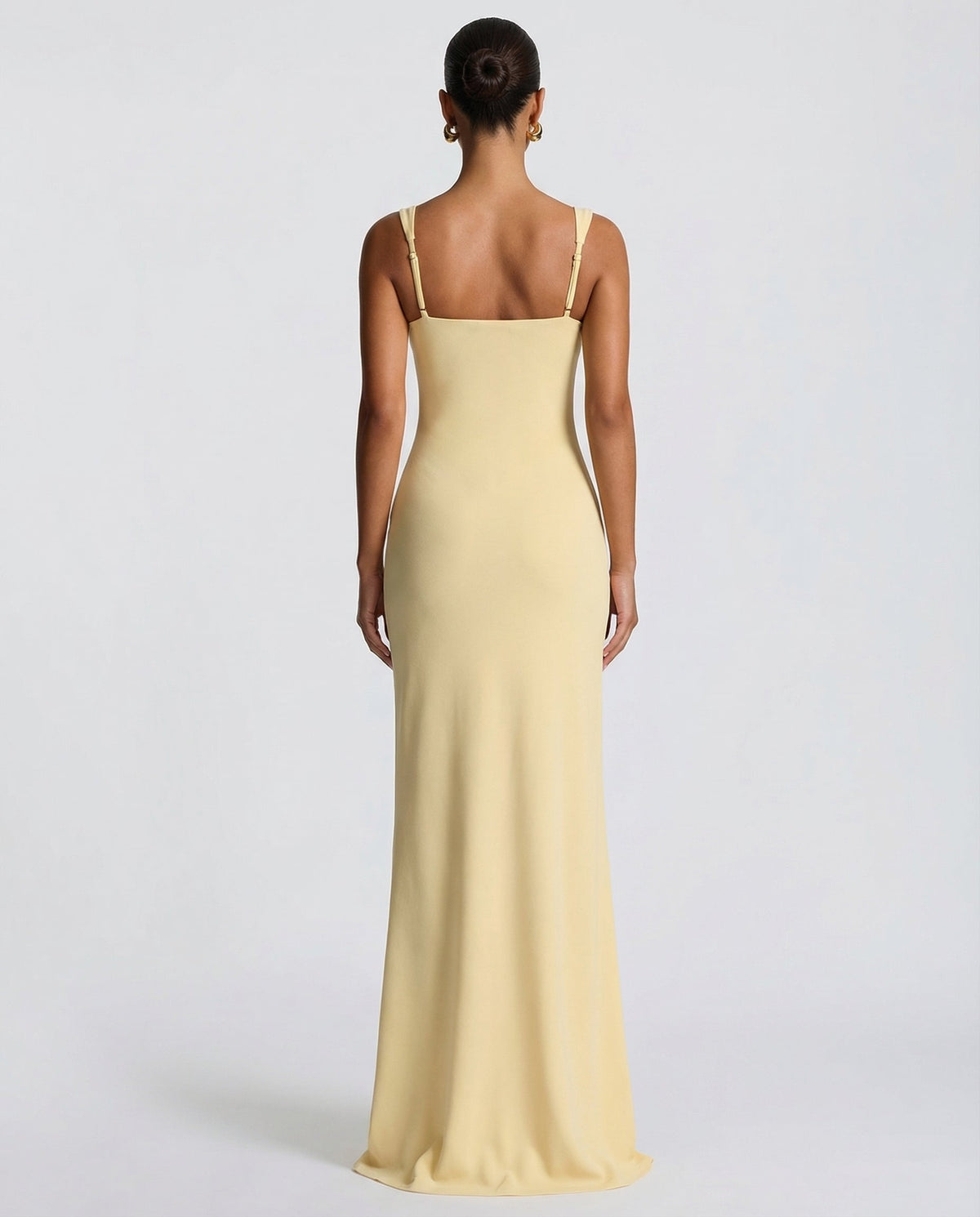 Carlota | Vestido Largo de Escote Cuadrado con Abertura