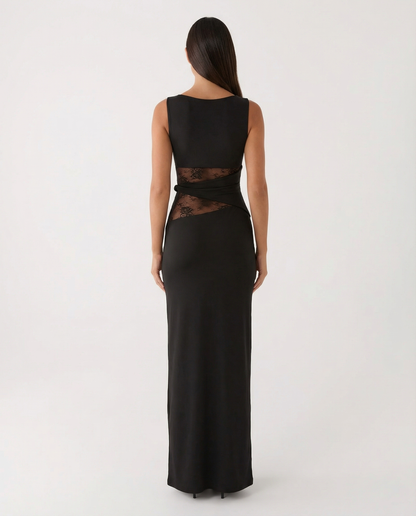 Victoria | Vestido Largo Ceñido con Aberturas de Encaje