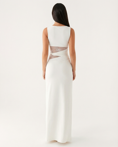 Victoria | Vestido Largo Ceñido con Aberturas de Encaje