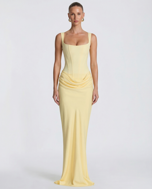 Gema | Vestido Largo Reloj de Arena con Corsé