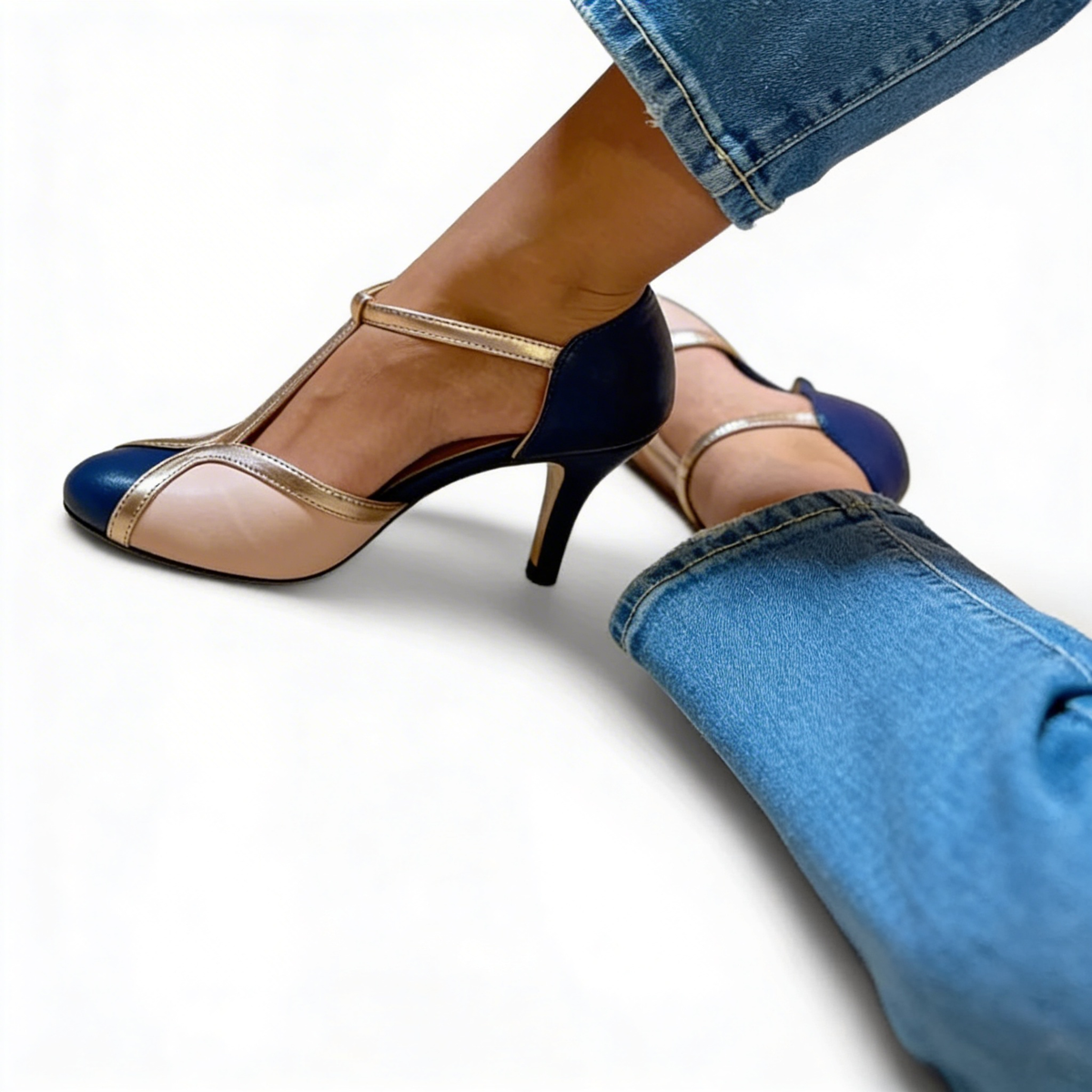 Zapato de Tacón Ortopédico con Tira Lateral