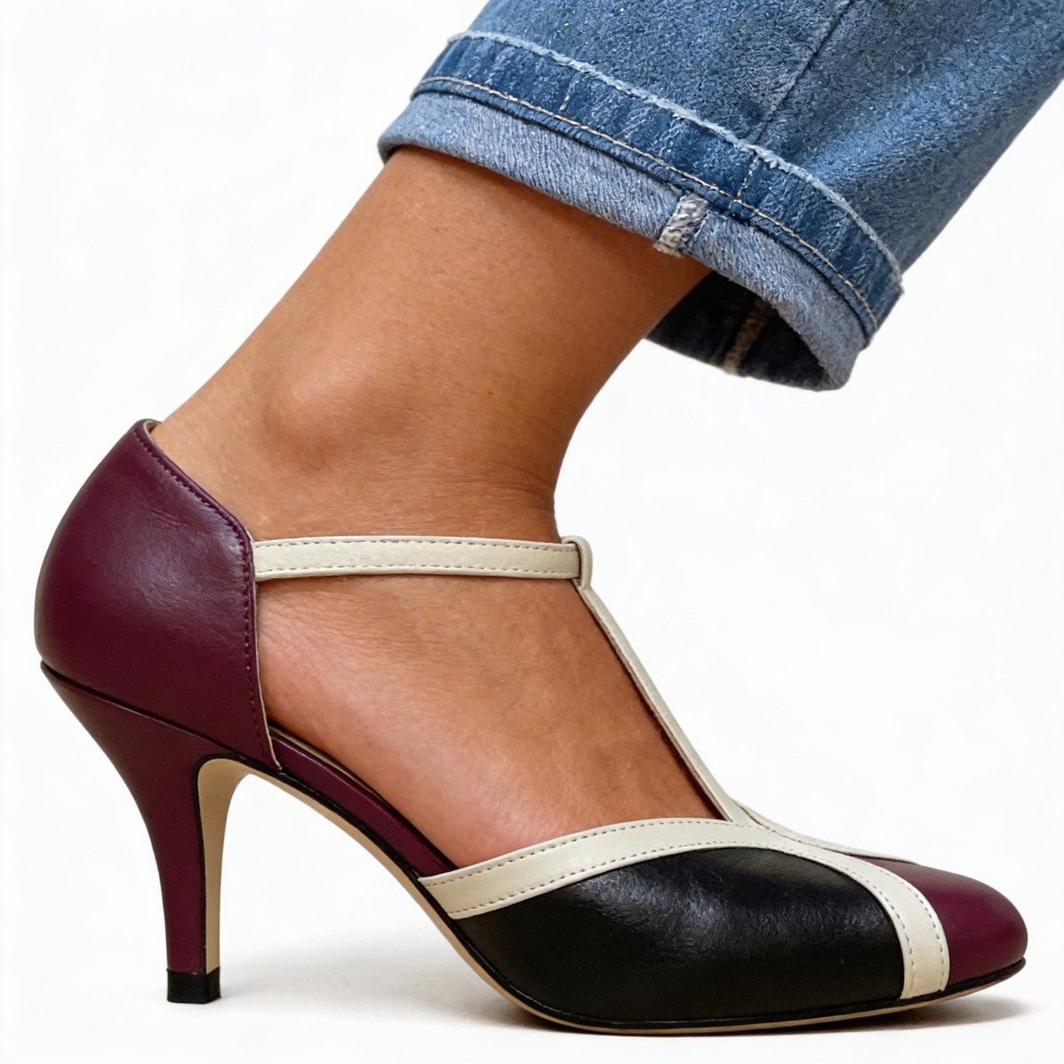 Zapato de Tacón Ortopédico con Tira Lateral
