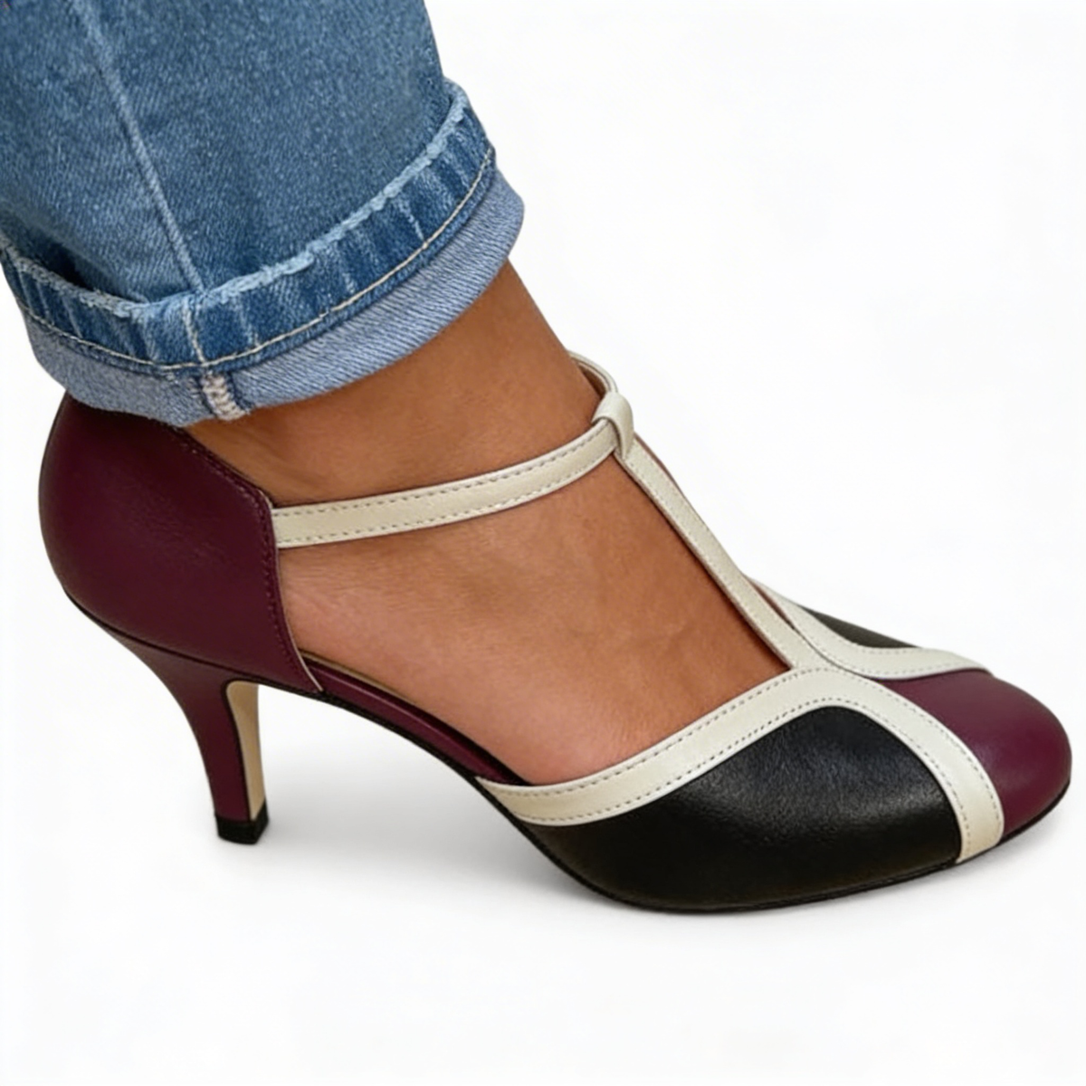 Zapato de Tacón Ortopédico con Tira Lateral