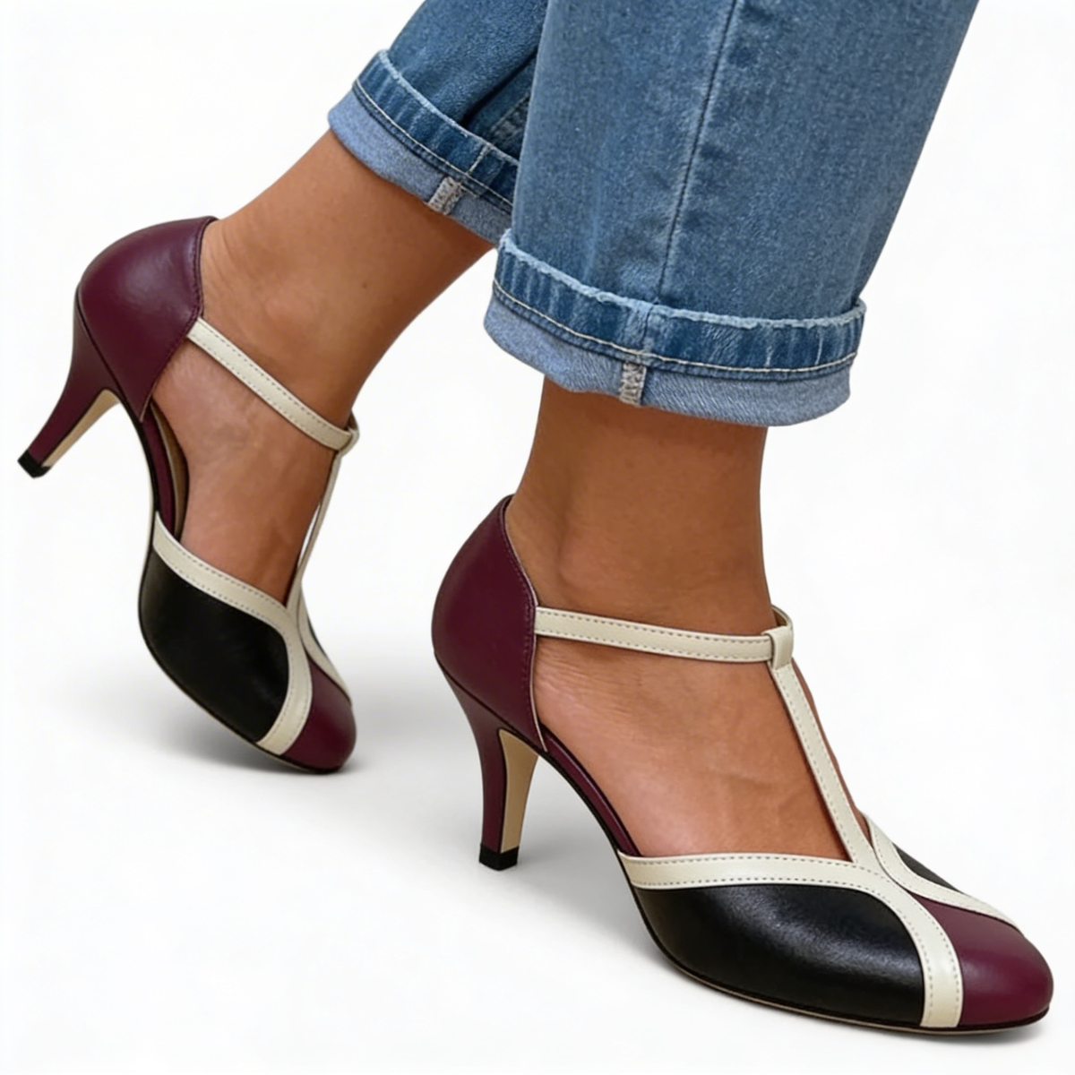 Zapato de Tacón Ortopédico con Tira Lateral