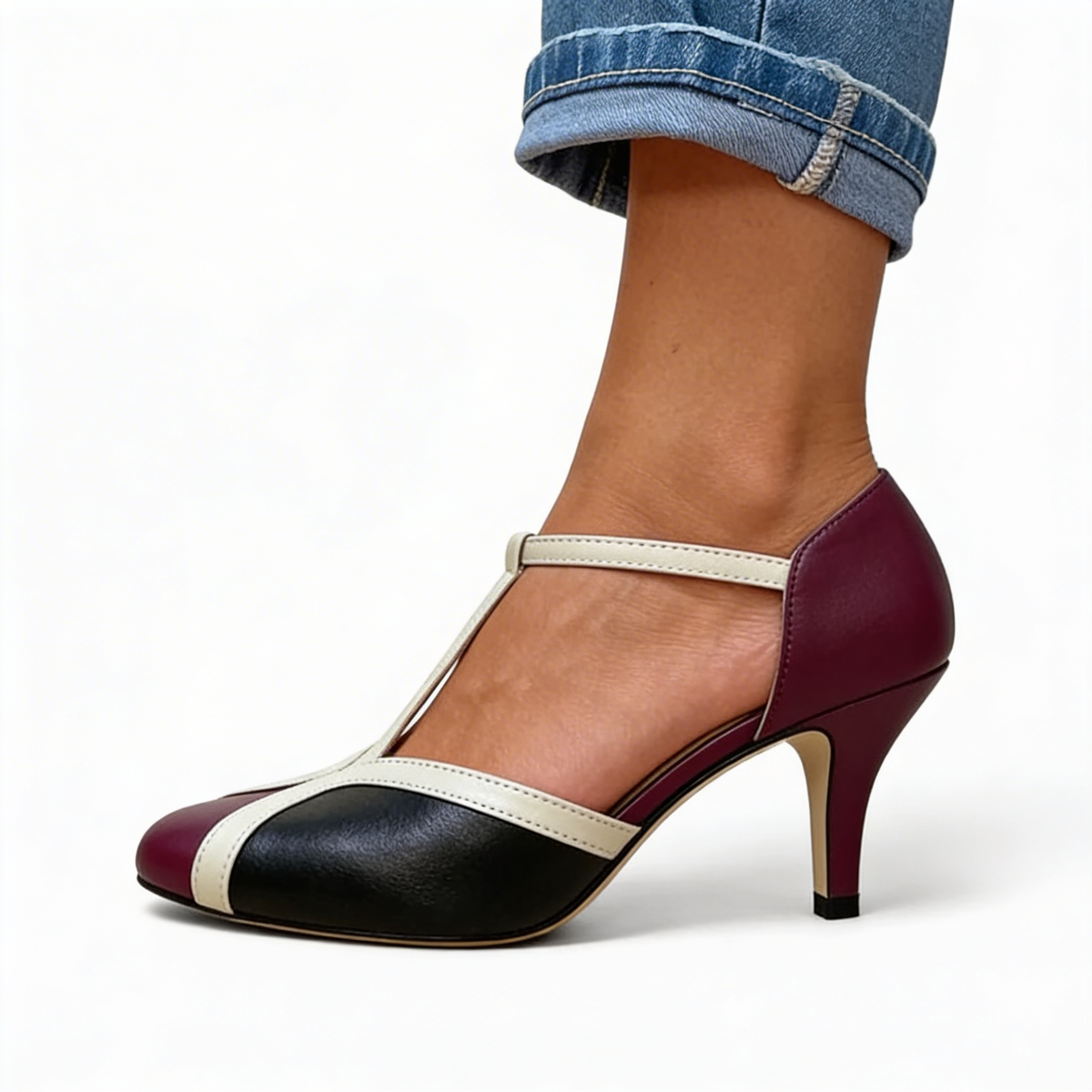 Zapato de Tacón Ortopédico con Tira Lateral