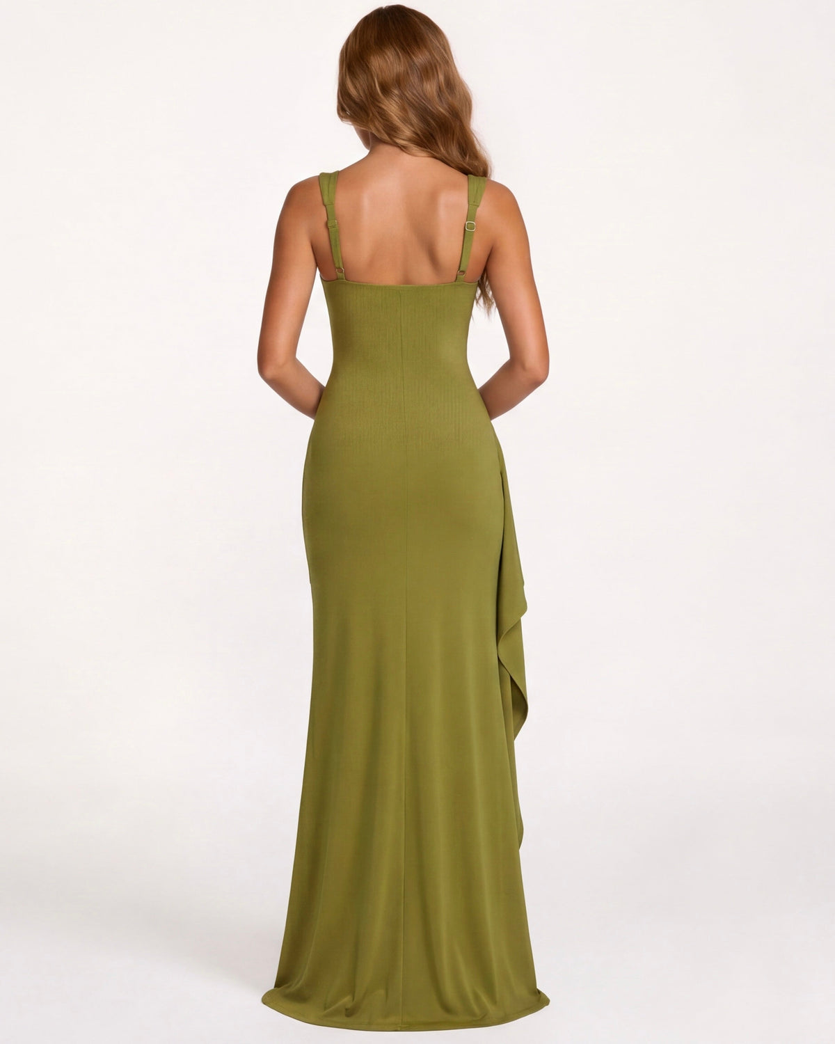 Carlota | Vestido Largo de Escote Cuadrado con Abertura