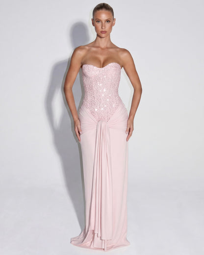 Estrella | Vestido Largo con Corsé Brillante