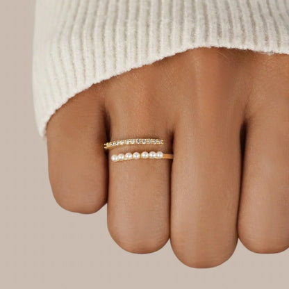 Anillo | Abierto de Perla y Cristal Virelle